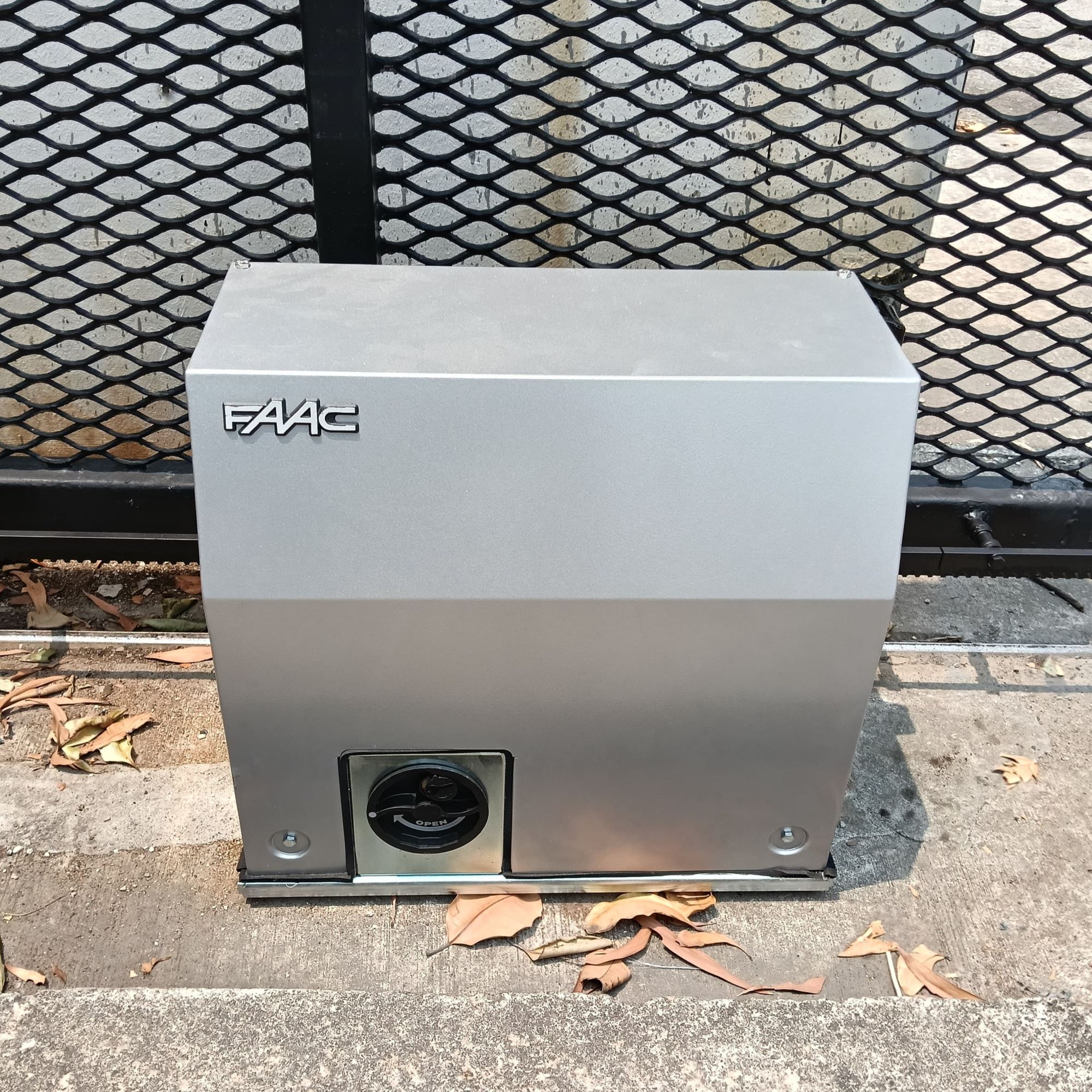 FAAC C851 high-speed sliding gate motor installed by 8M Alarm System Singapore